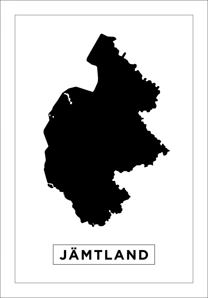 Map - Jämtland - White Poster