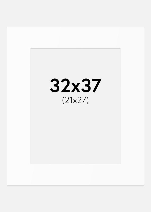 Passepartout Weiß Standard (weißer Kern) 32x37 cm (21x27)