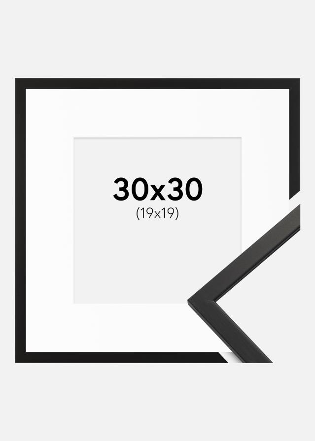 Bilderrahmen Edsbyn Schwarz 30x30 cm - Passepartout Weiß 20x20 cm