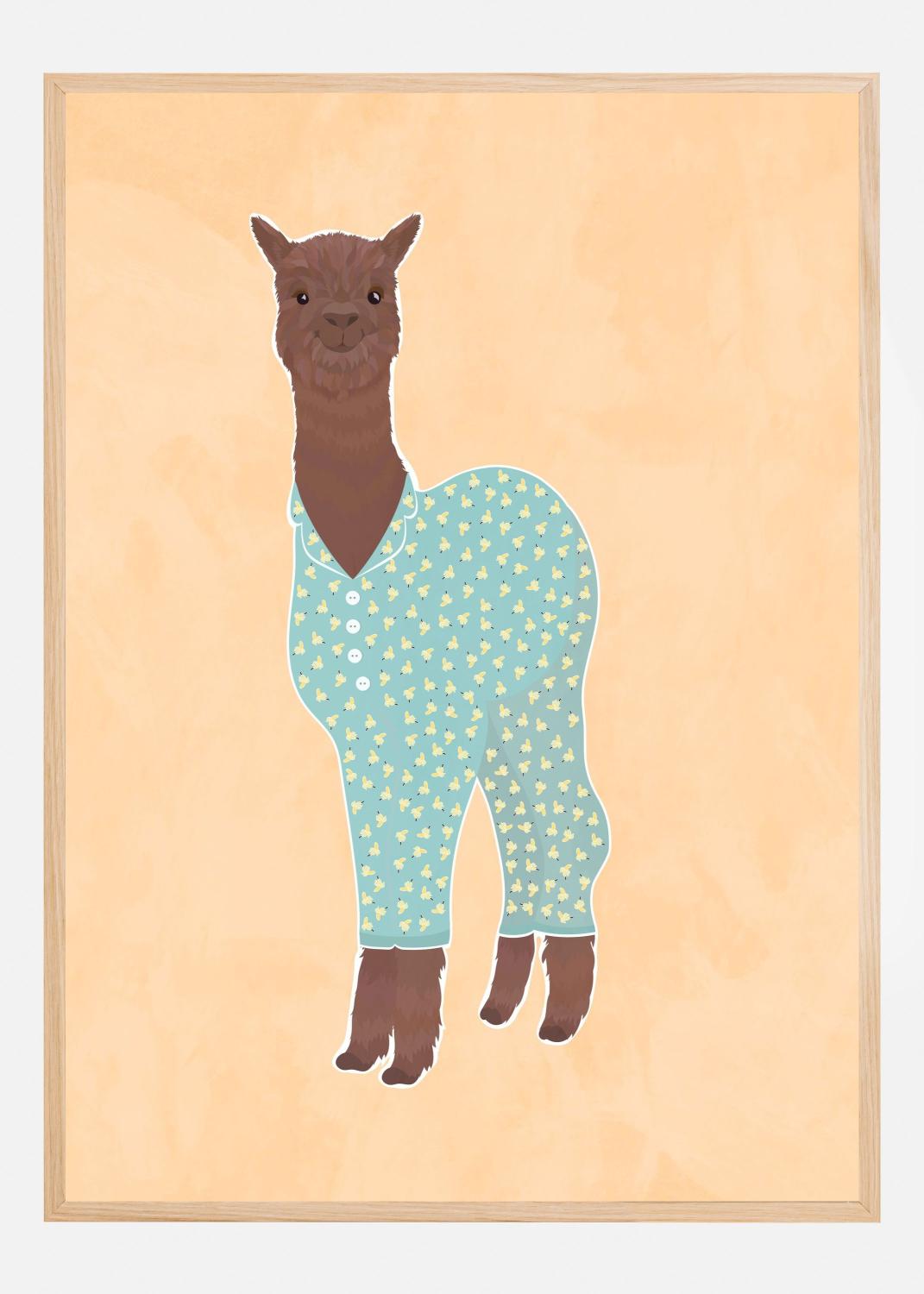 Product Image for Llama In Pjs Banana Orange Poster (21x29.7 cm (A4))