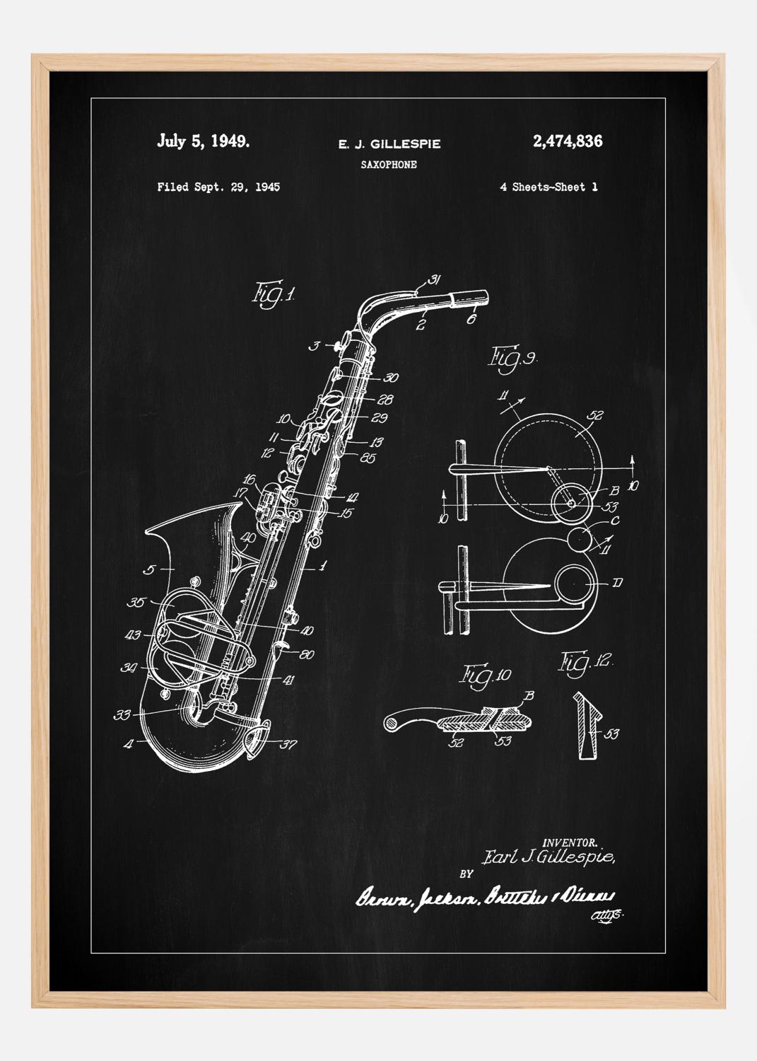 Product Image for Patent Print - Saxophone - Black Poster (70x100 cm)
