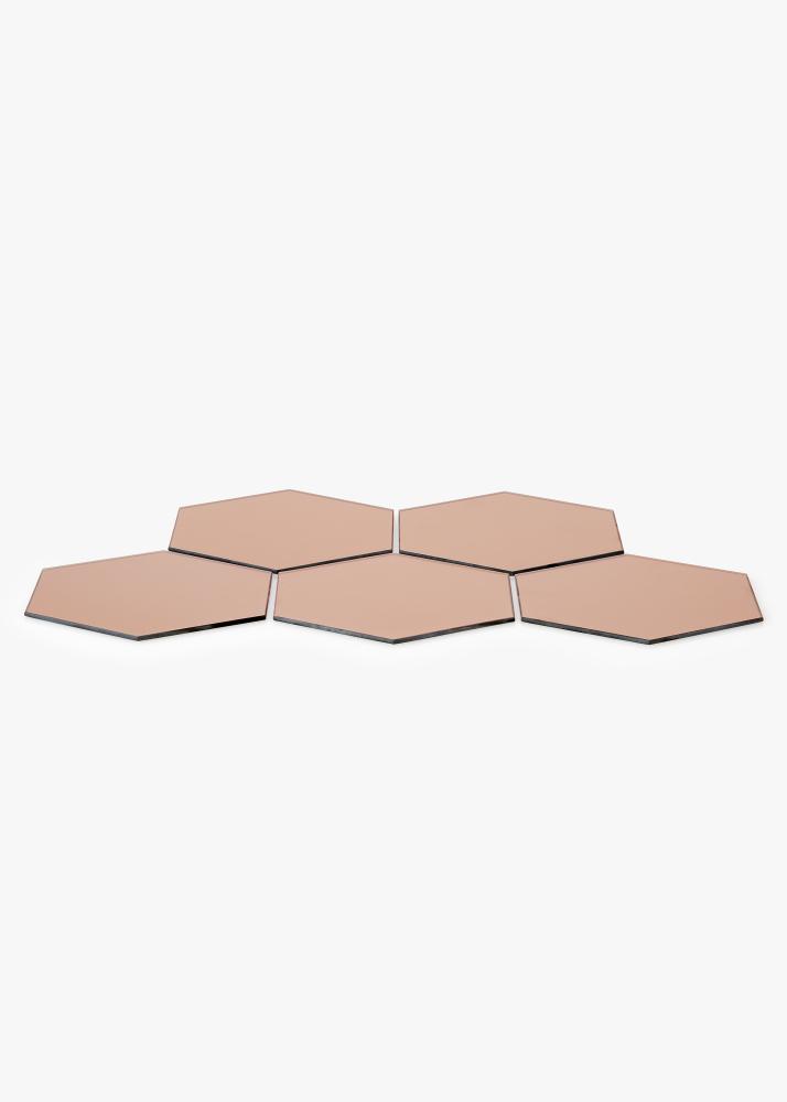 KAILA Spiegel Hexagon Rose Gold 18x21 cm - 5er-Pack