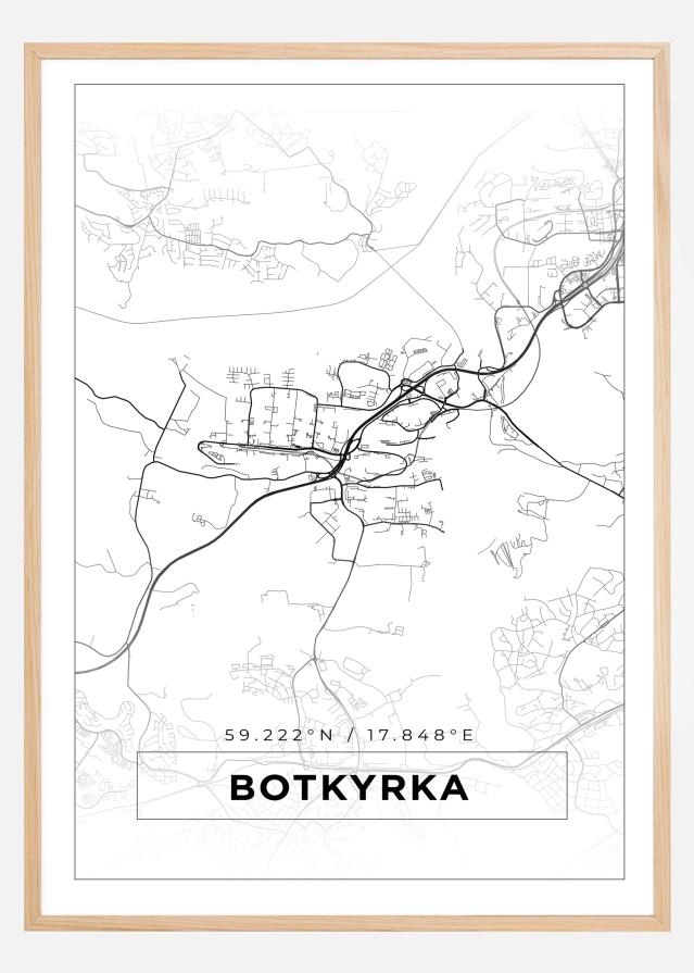 Map - Botkyrka - White Poster