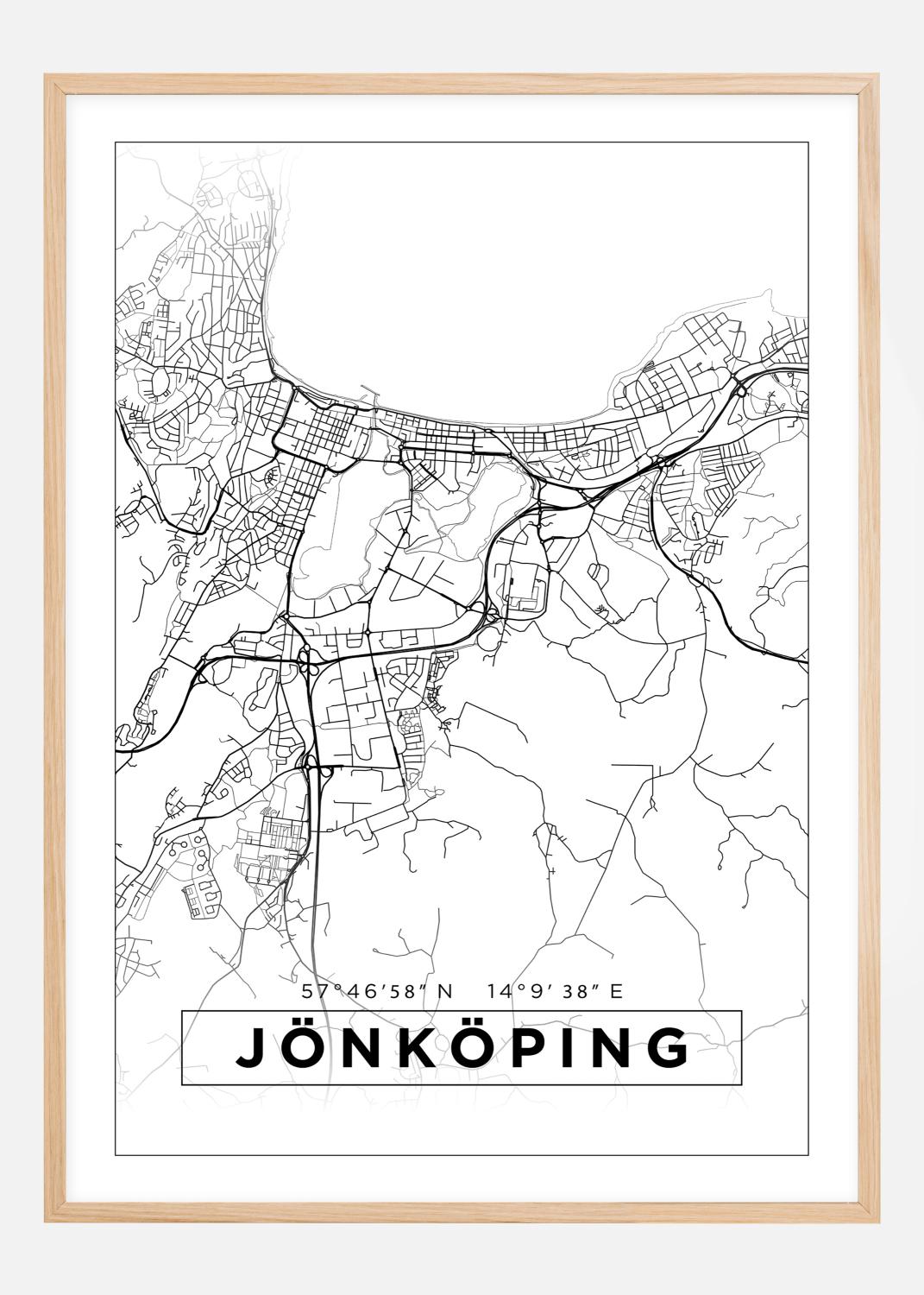 Product Image for Map - Jönköping - White Poster (21x29.7 cm (A4))