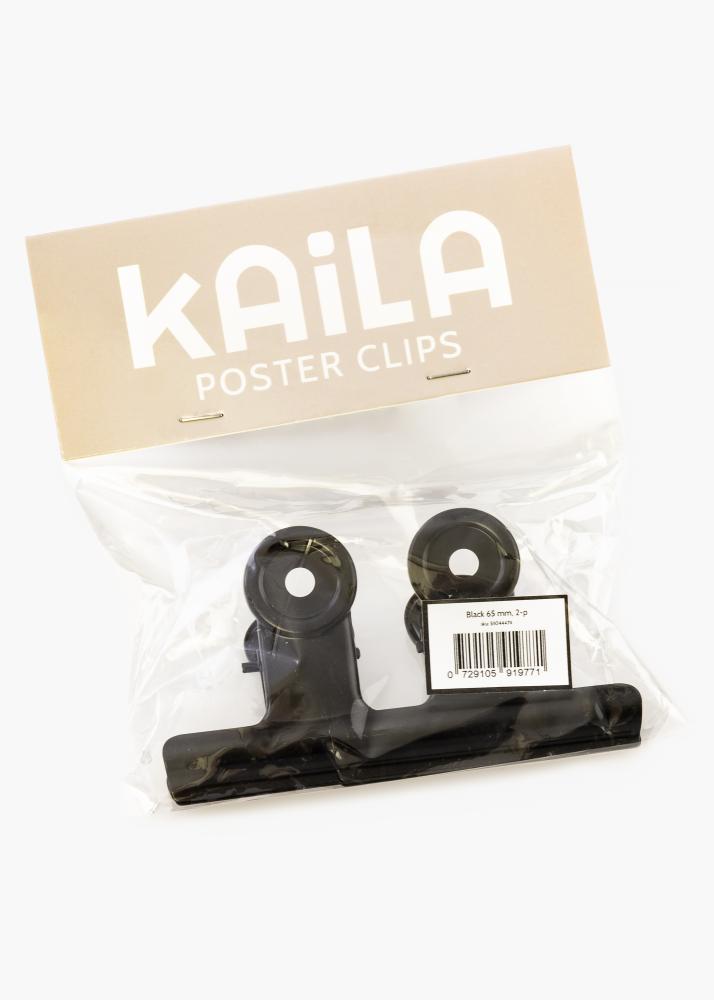 KAILA Poster Clip Black 65 mm - 2-p