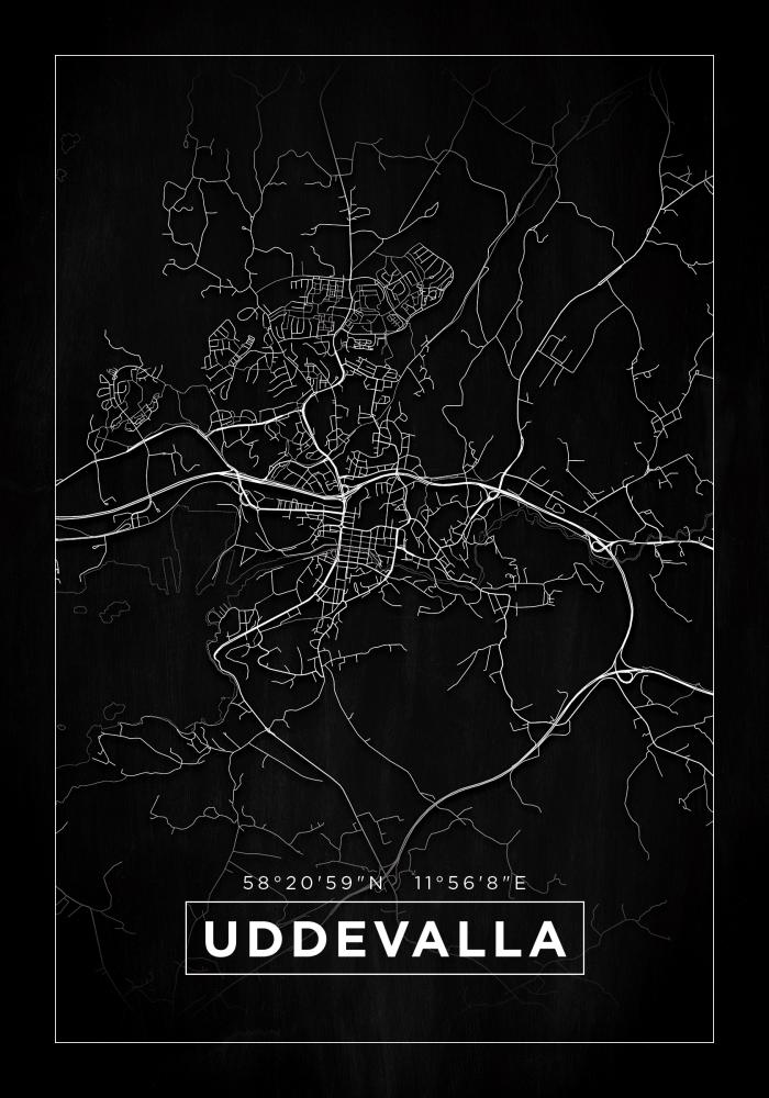 Map - Uddevalla - Black Poster