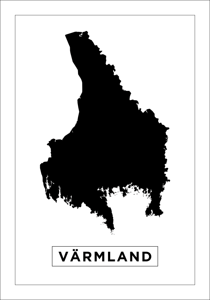 Map - Värmland - White Poster