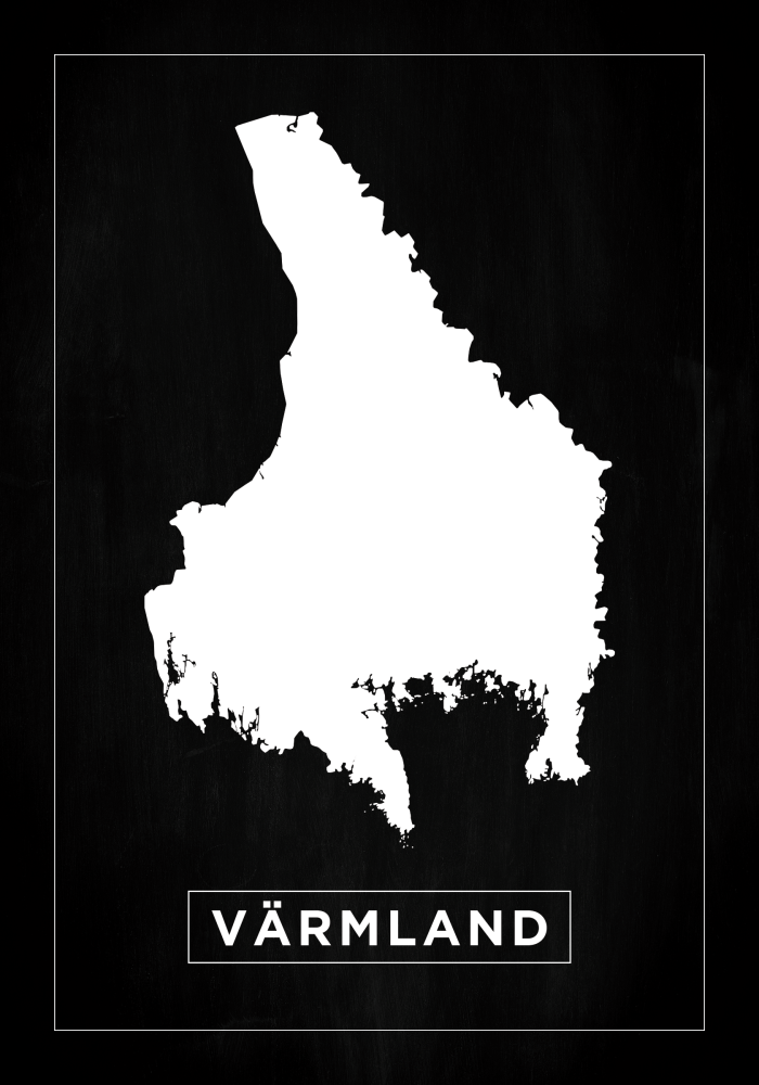 Map - Värmland - Black Poster