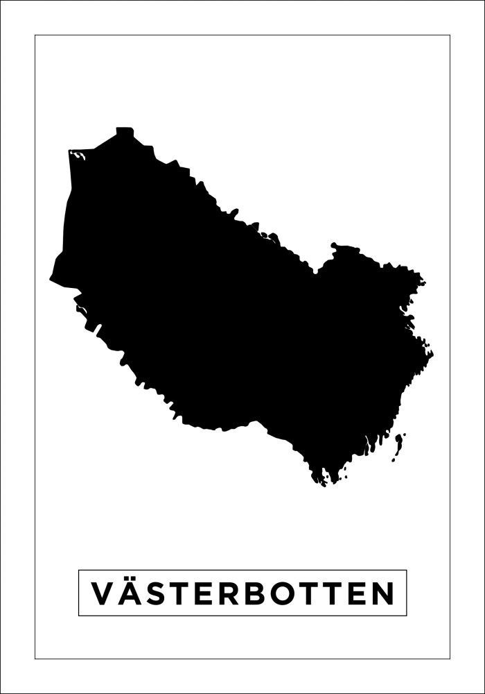 Map - Västerbotten - White Poster