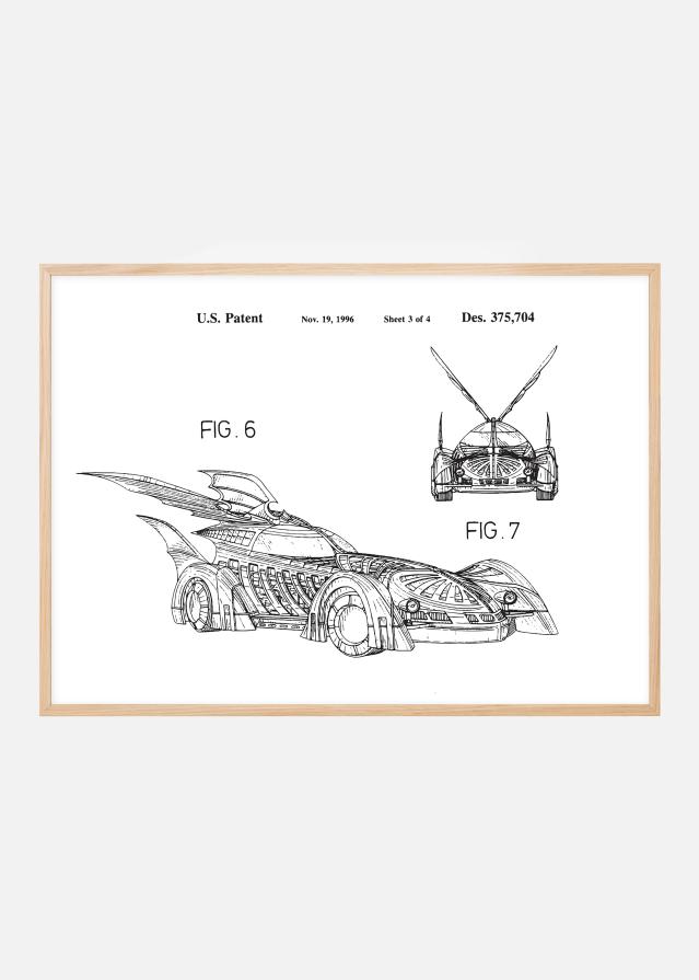 Patentzeichnung - Batman - Batmobile 1996 III Poster