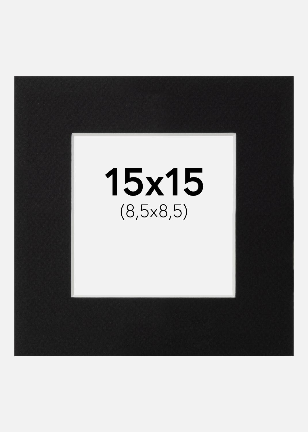 Product Image for Passepartout Schwarz Standard (weißer Kern) 15x15 cm (8,5x8,5)