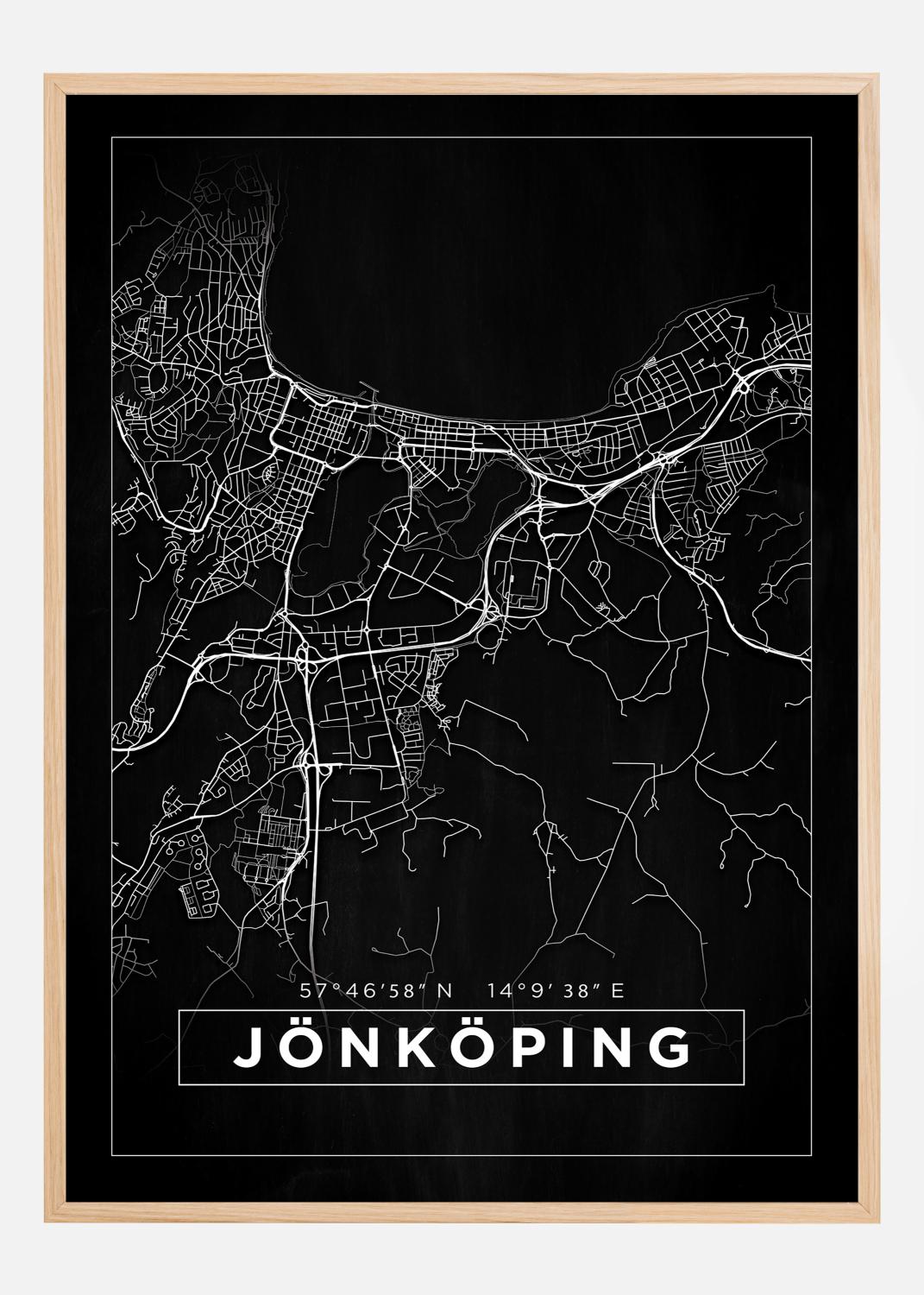 Product Image for Map - Jönköping - Black Poster (21x29.7 cm (A4))