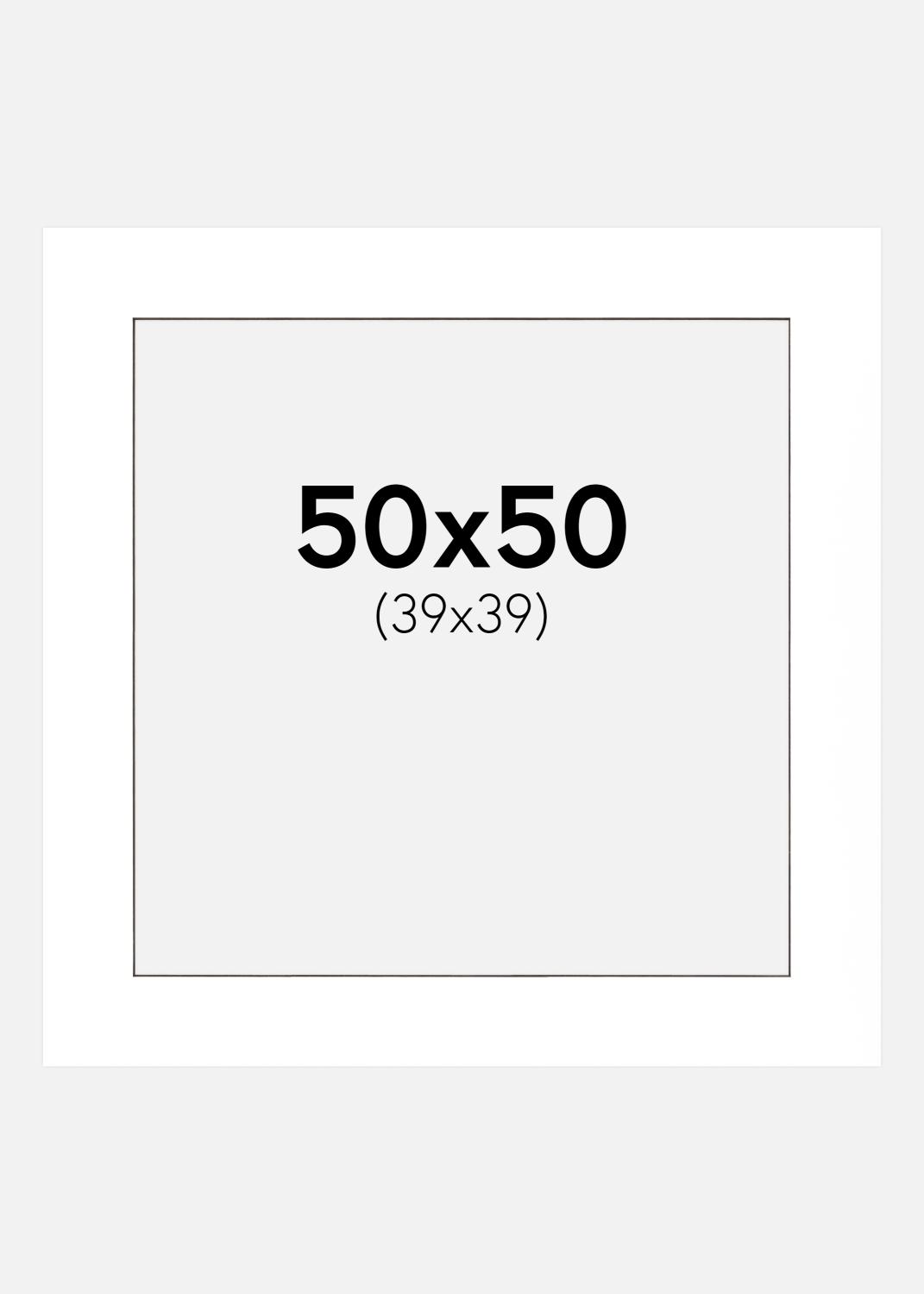 Product Image for Passepartout Weiß (schwarzer Kern) 50x50 cm (39x39 cm)