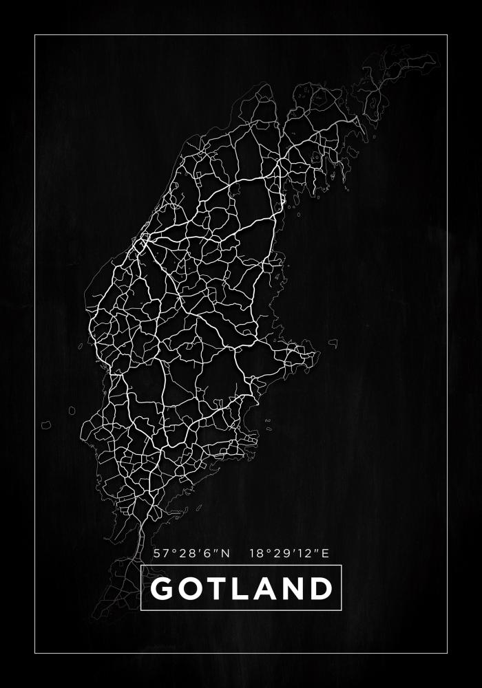 Map - Gotland - Black Poster