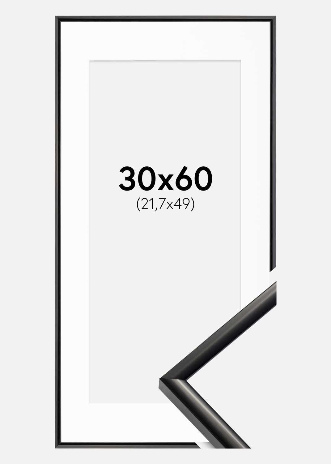 Product Image for Rahmen New Lifestyle Schwarz 30x60 cm - Passepartout Weiß 22,7x50 cm