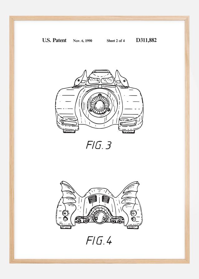 Patentzeichnung - Batman - Batmobile 1990 II Poster