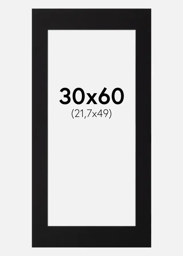 Passepartout Canson Schwarz (weißer Kern) 30x60 cm (21,7x49)