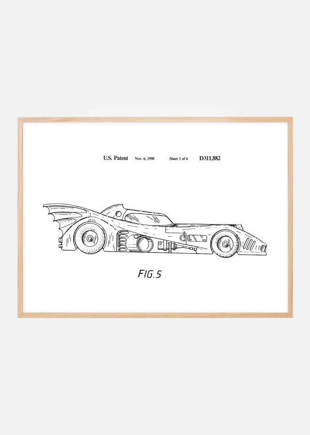 Patentzeichnung - Batman - Batmobile 1990 III Poster