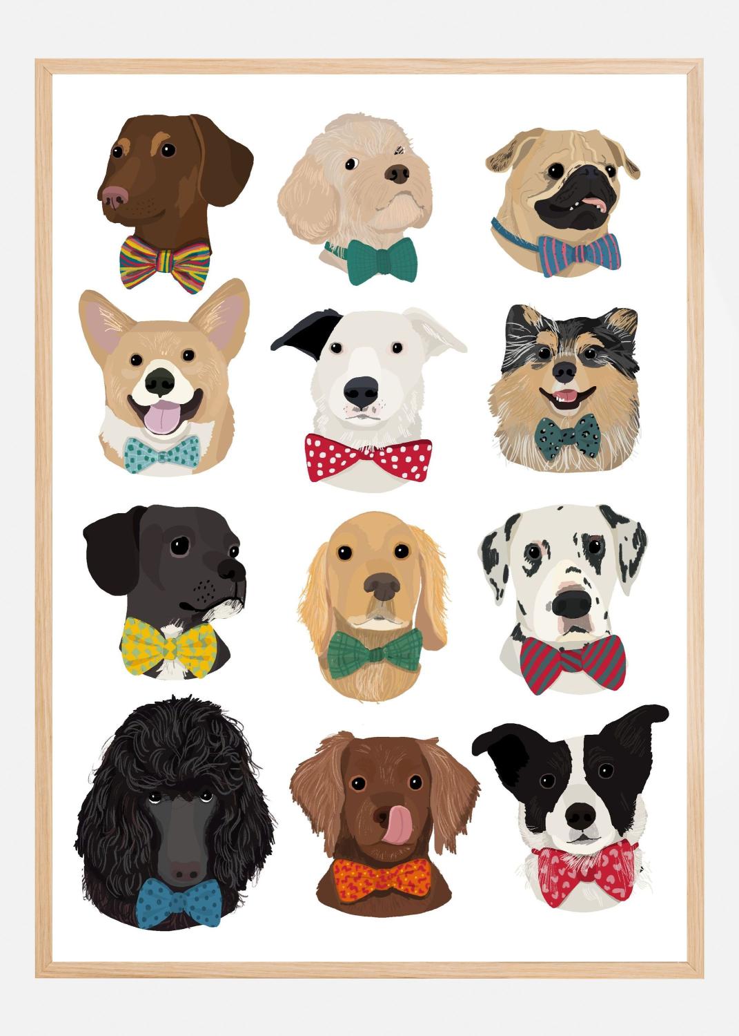 Product Image for Dog In Bow Poster (21x29.7 cm (A4))