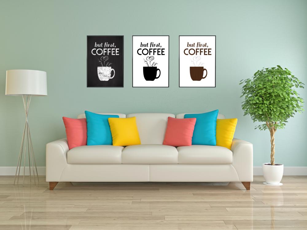 But first coffee - Black Poster