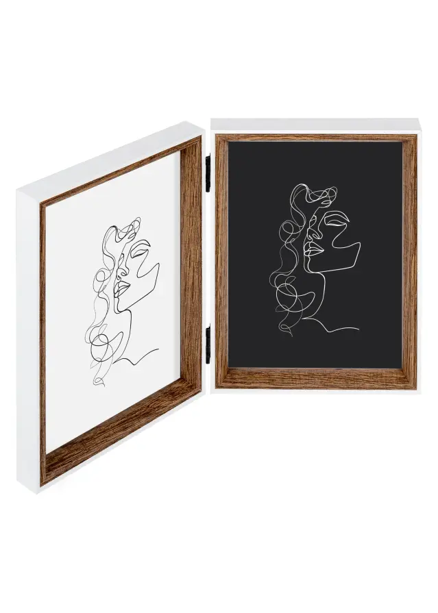 Silhouette Vikrahmen Nussbaum 13x18 cm – 2 Bilder