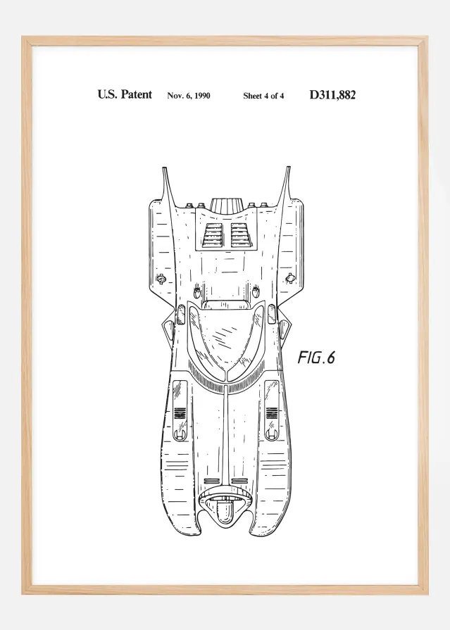 Patentzeichnung - Batman - Batmobile 1990 IIII Poster