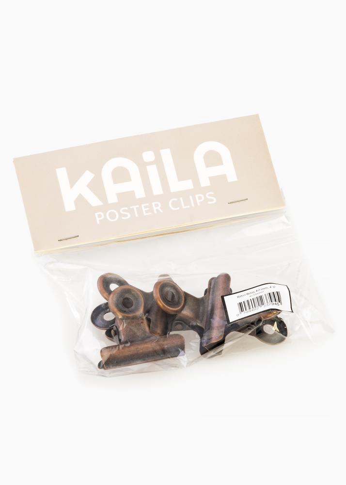 KAILA Poster Clip Retro Brass 40 mm - 4-p