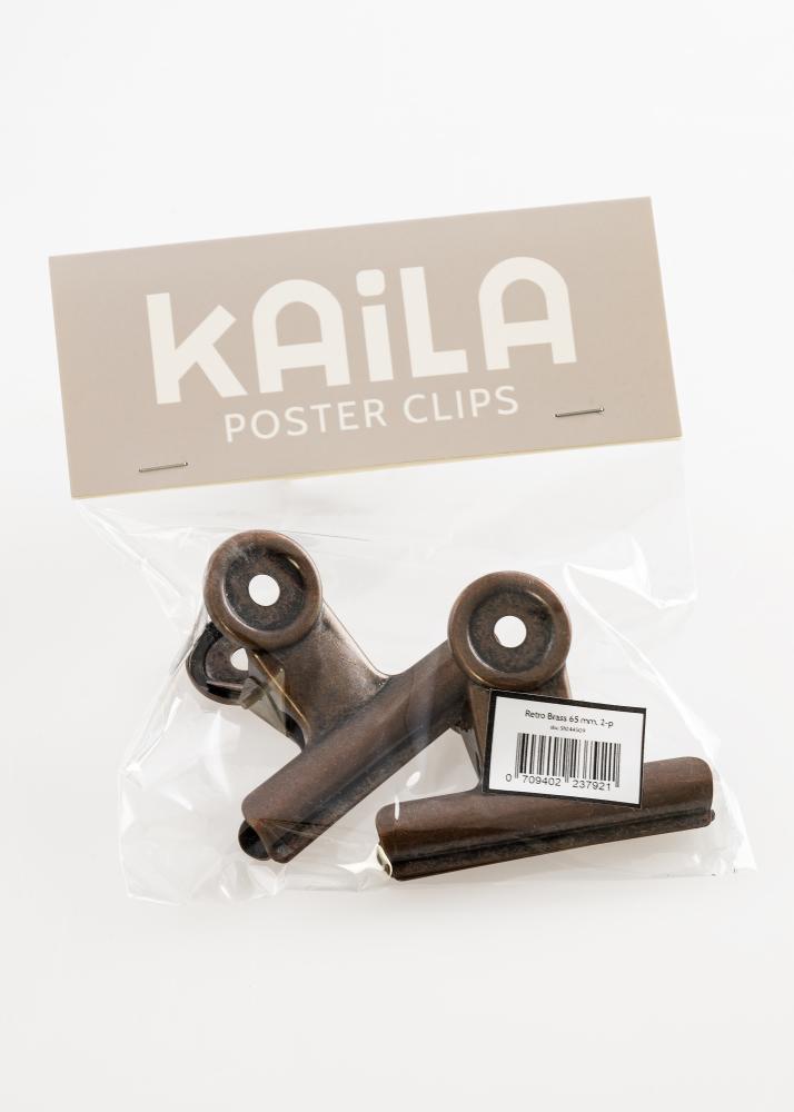 KAILA Poster Clip Retro Brass 65 mm - 2-p