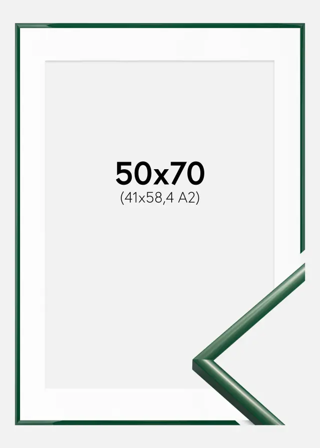 Rahmen New Lifestyle Moss Green 50x70 cm - Passepartout Weiß 42x59,4 cm