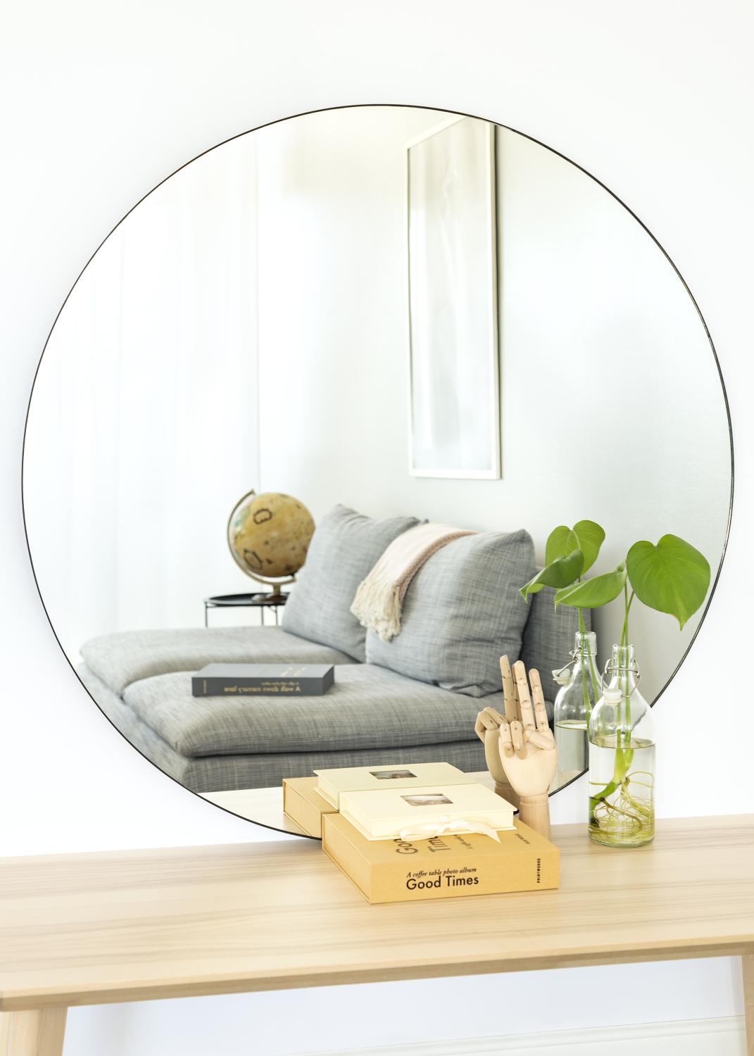 Product Image for KAILA Round Mirror - Thin Black 100 cm Ø