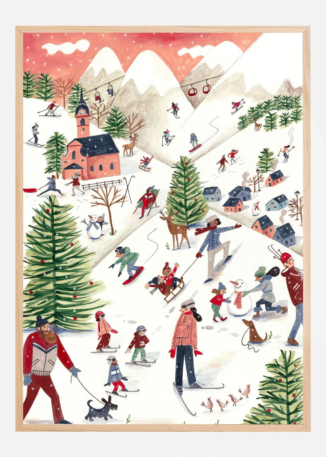 Product Image for Mountain landscape with houses in the snow Poster (30x40 cm)