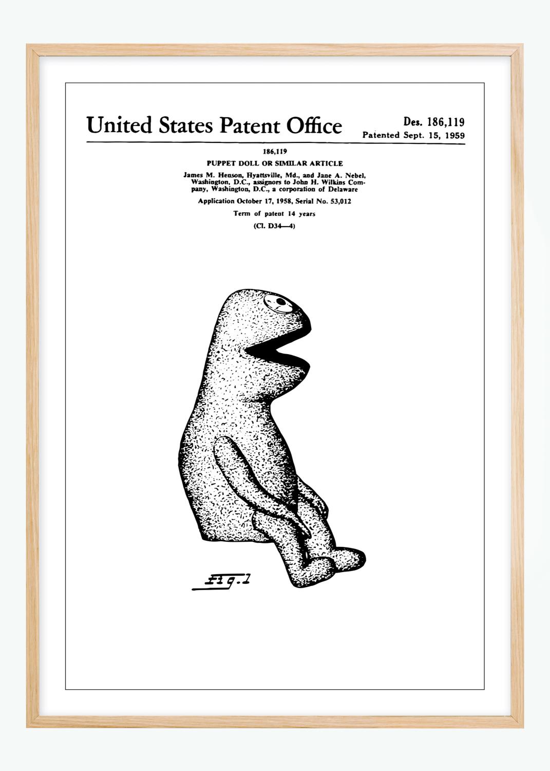 Product Image for Patentzeichnung - Die Muppets - Kermit I Poster (70x100 cm)