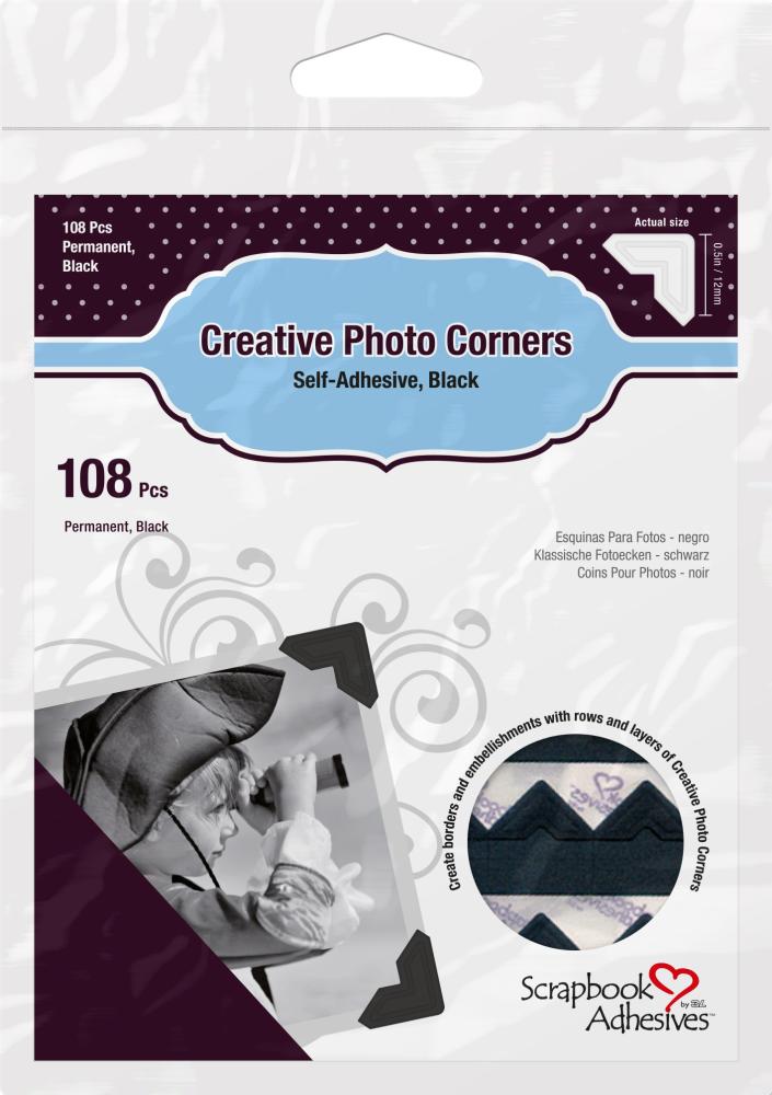 3L Creative Photo Corners Schwarz - 108 St.