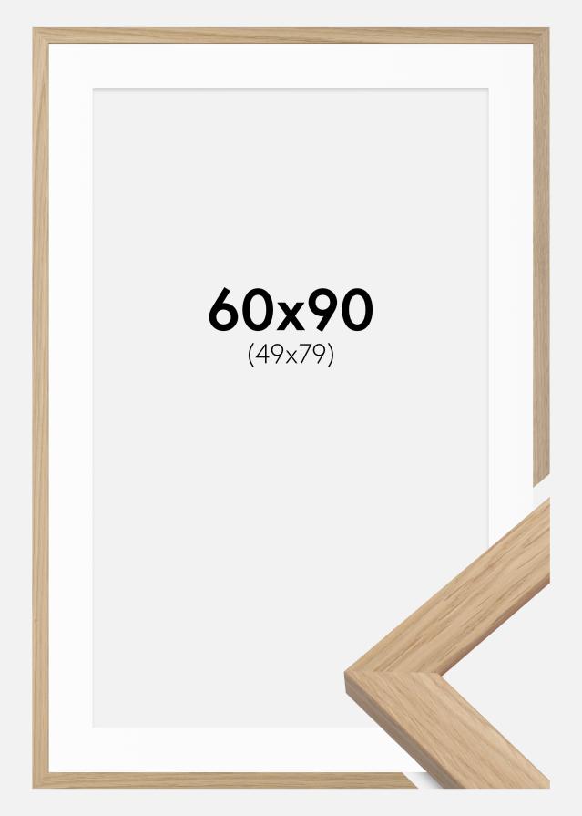 Rahmen Oak Wood 60x90 cm - Passepartout Weiß 50x80 cm