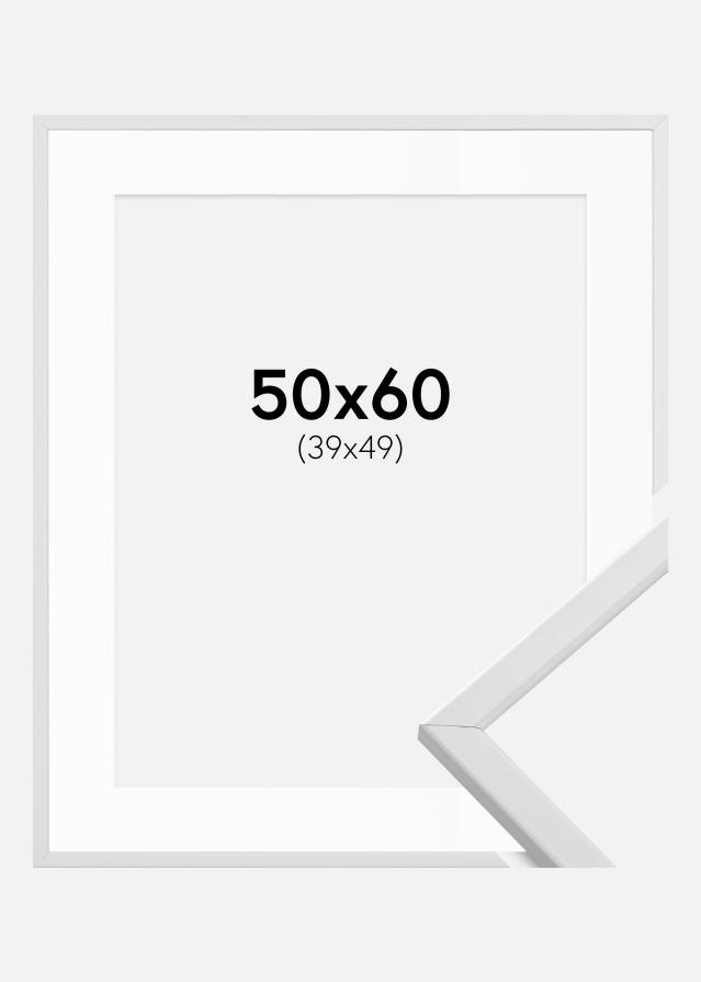 Rahmen Galant Weiß 50x60 cm - Passepartout Weiß 40x50 cm