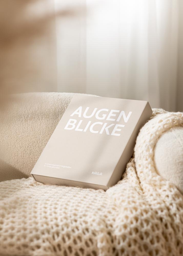 KAILA AUGENBLICKE Creme - Coffee Table Photo Album (60 Schwarze Seiten)