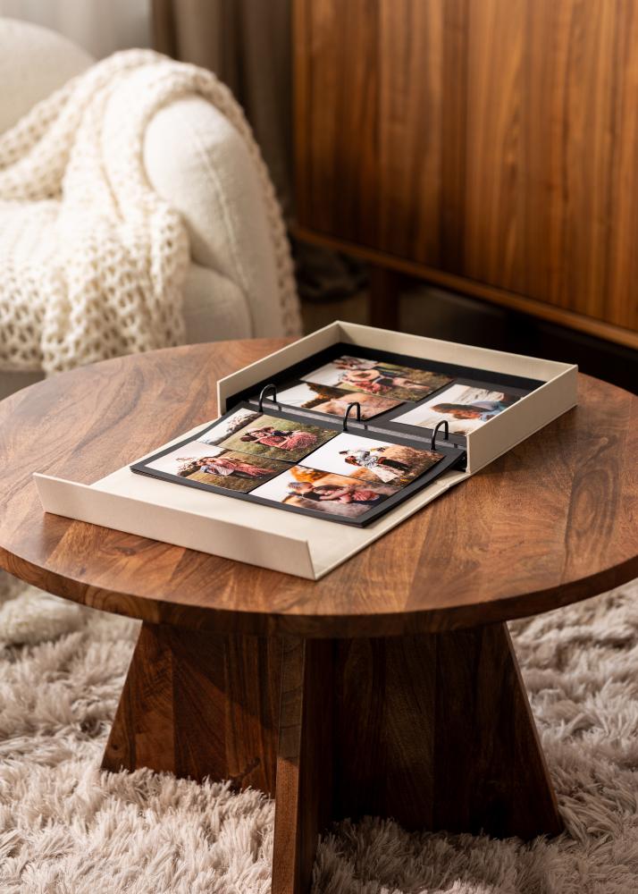 KAILA AUGENBLICKE Creme - Coffee Table Photo Album (60 Schwarze Seiten)