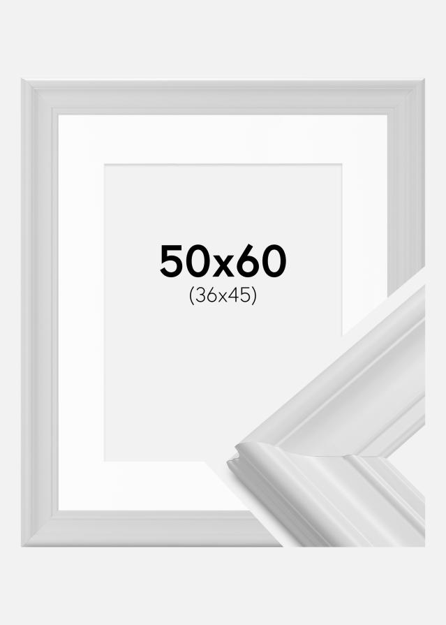 Rahmen Mora Premium Weiß 50x60 cm - Passepartout Weiß 37x46 cm