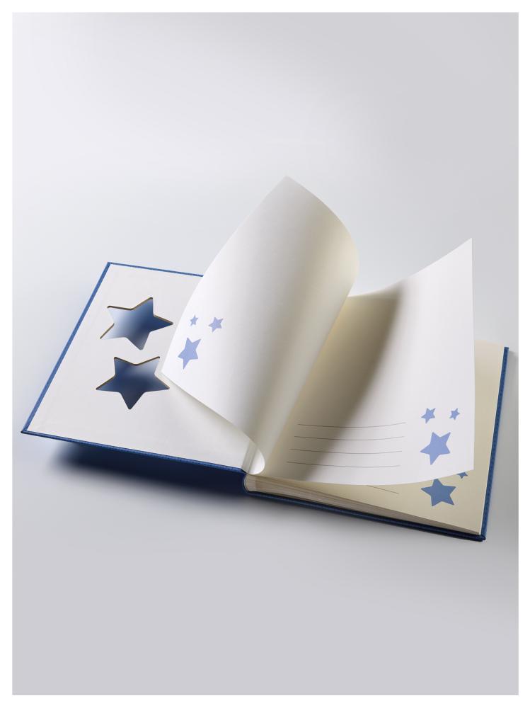 Estrella Babyalbum Blau - 28x30,5 cm (50 weiße Seiten / 25 Blatt)