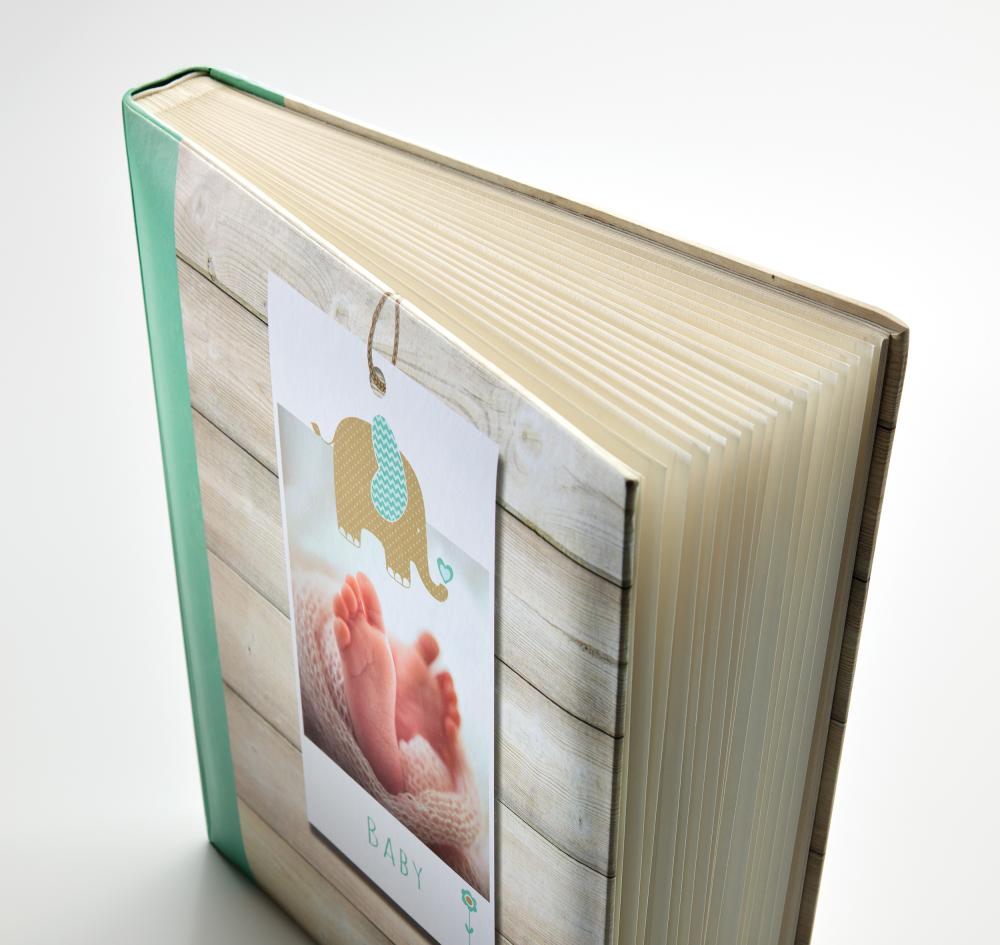 Welcome Babyalbum Grün - 28x30,5 cm (50 weiße Seiten / 25 Blatt)