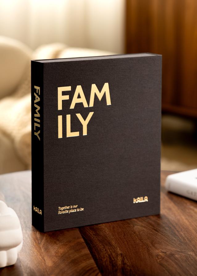 KAILA FAMILY Black - Coffee Table Photo Album (60 Schwarze Seiten)