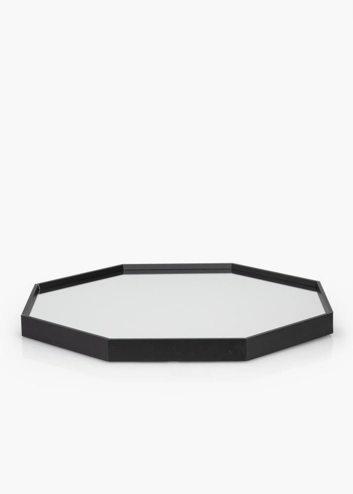 KAILA Spiegel Octagon Schwarz 50 cm Ø