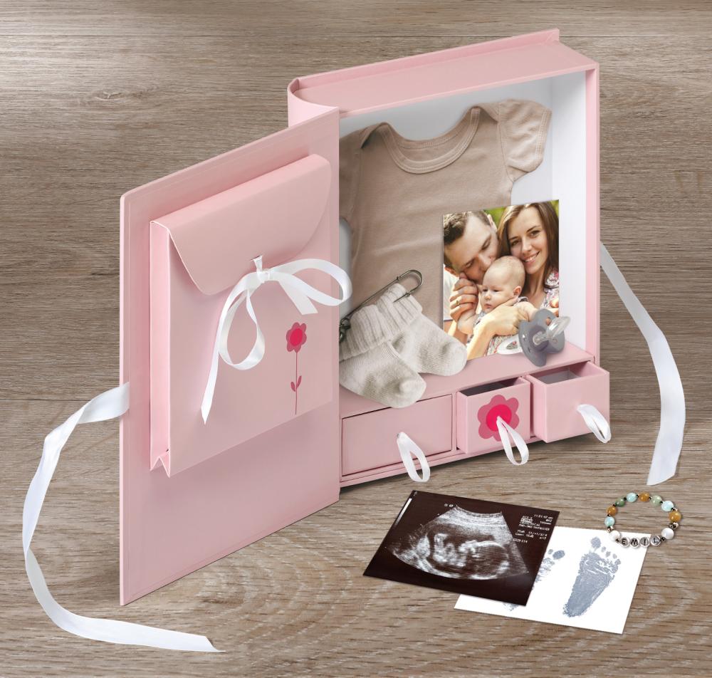 Baby Animal Geschenkbox Rosa 27x24 cm