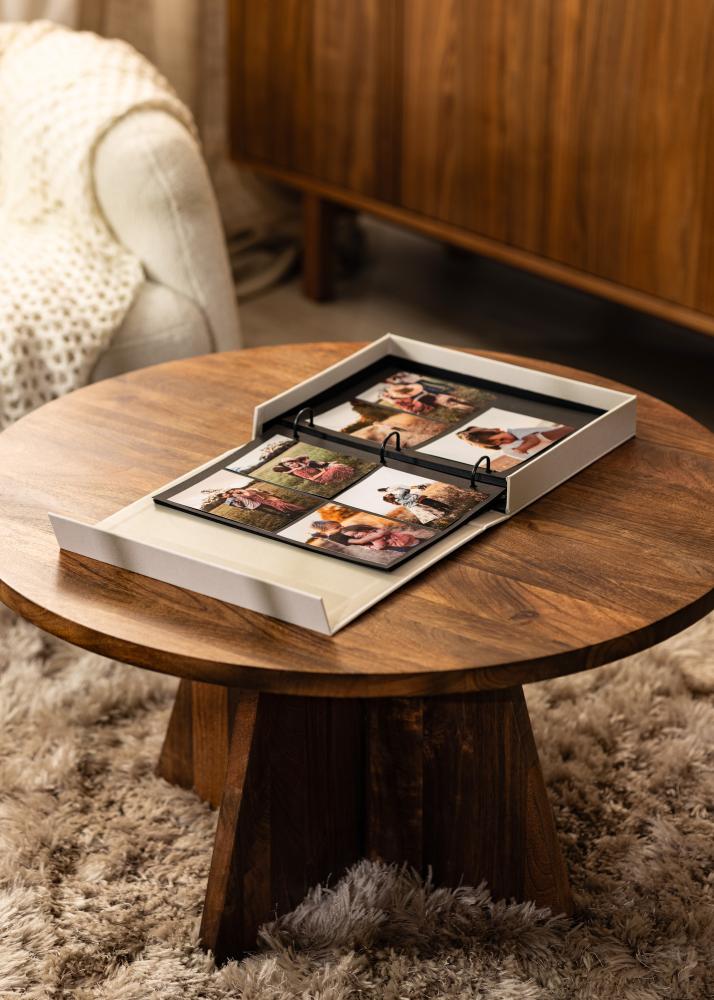 KAILA OUR LOVE STORY Creme - Coffee Table Photo Album (60 Schwarze Seiten)