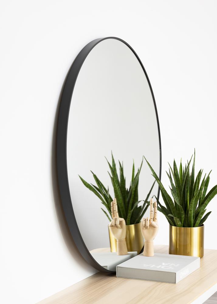 KAILA Round Mirror - Edge Black 100 cm Ø