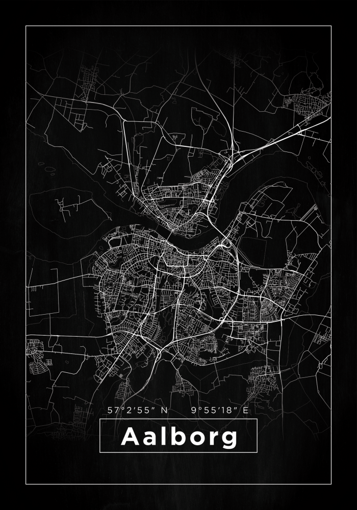 Map - Aalborg - Black