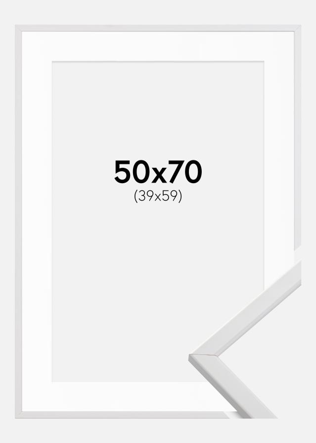 Rahmen Galant Weiß 50x70 cm - Passepartout Weiß 40x60 cm