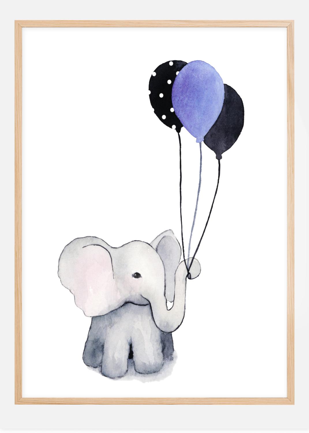 Product Image for Elephant With Balloons Poster (40x50 cm)