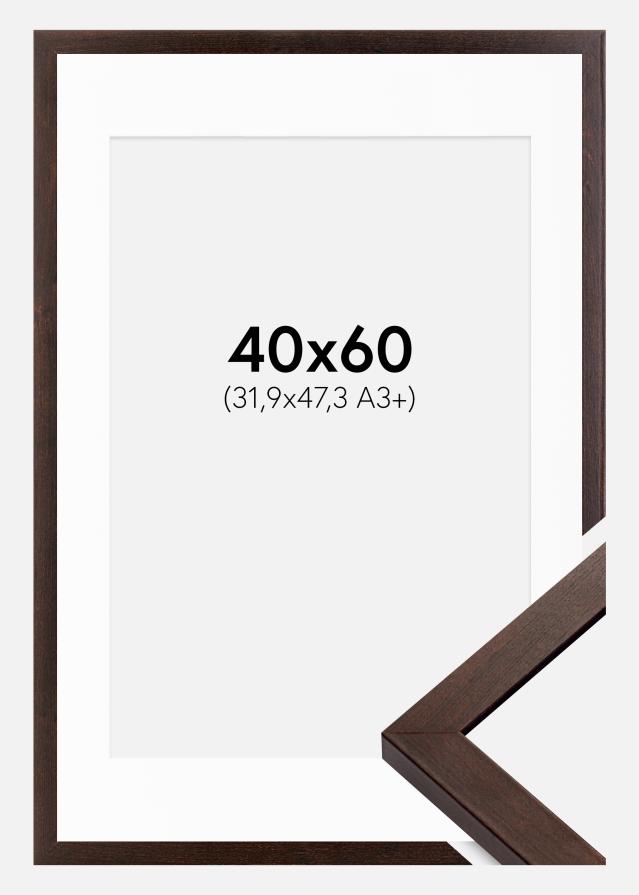 Rahmen Selection Walnuss 40x60 cm - Passepartout Weiß 32,9x48,3 cm (A3+)