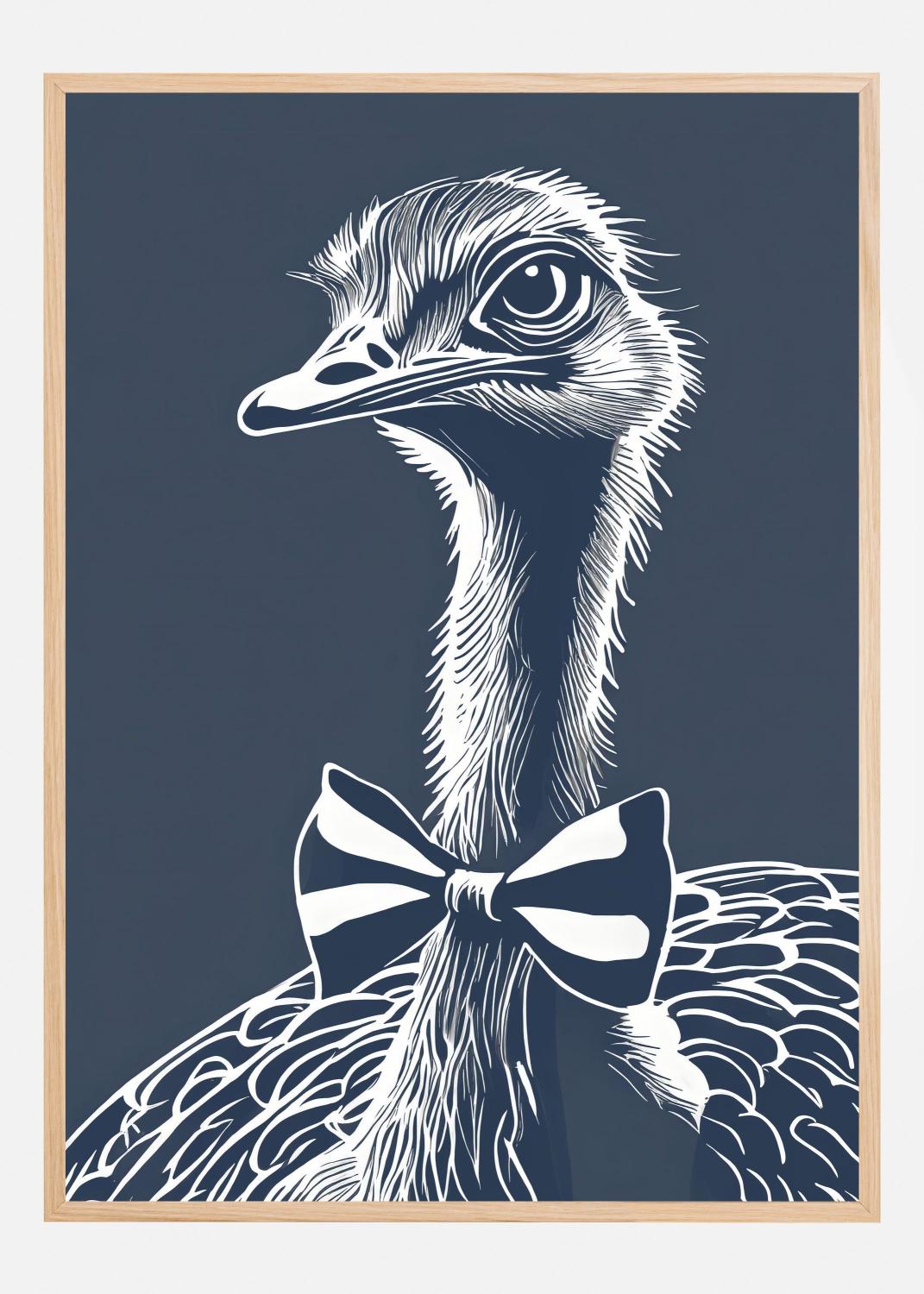 Product Image for Ostrich with bow tie Poster (21x29.7 cm (A4))